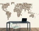World Map Country Names  Wall Stickers